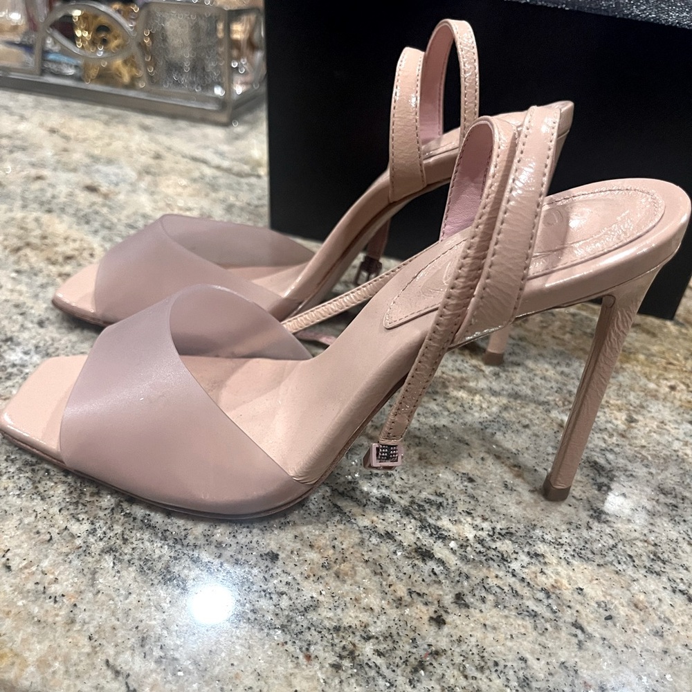 Schutz nude heels with ankle strap. Size 7